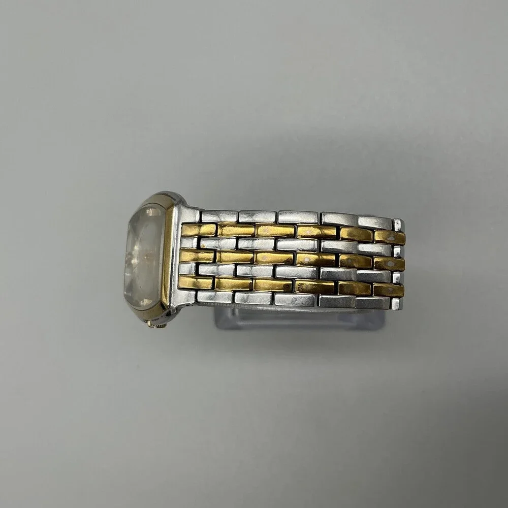 Fossil F2 ES-1414 Womens Watch 27mm Silver Gold Tone Stainless New Battery 6.75